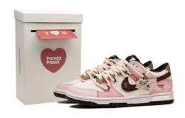 Женские баскетбольные кроссовки Nike Dunk Low Pink White Brown cw1590-100(teamh-女款心蔷s-box) | pink white brown