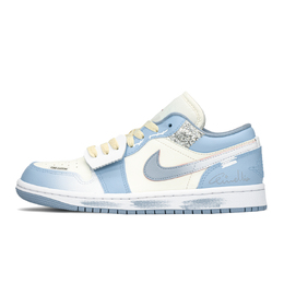 Jordan Баскетбольные кроссовки Air 1 Low Top Vintage, женские, сине-белые dc0774-164(teama-蓝药s-box) | blue white