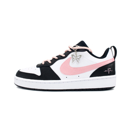 Nike Court Borough 2 Износостойкие и легкие низкие кроссовки для скейтбординга GS Черный Розовый bq5448-115(team-134粉墨双蝶） | black pink