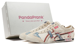 Onitsuka Tiger MEXICO 66, спортивные повседневные кроссовки с амортизацией и противоскользящим покрытием, унисекс, бежевый, белый, красный 1183a360-205(teamh-男女款巧夕s-box) | beige white red unisex