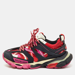 Balenciaga Multicolor Faux Leather and Mesh Track Sneakers Size 37 1207987