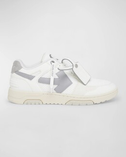 Мужские узкие низкие кеды Out Of Office из сетки и кожи Off-White, цвет White Grey prod267890044 | white grey