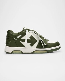 Мужские кожаные низкие кеды Out Of Office Off-White, цвет White - Milit prod273260104 | white - milit