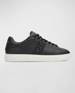 Мужские кожаные низкие кеды La Greca Versace, цвет Black Black prod268070232 | black black