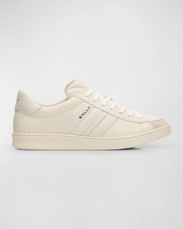 Мужские кожаные низкие кеды Tyger в тон Bally, белый prod274820340 | white