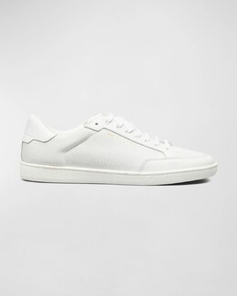 Мужские низкие кеды из перфорированной кожи Signature SL/06 Saint Laurent, цвет Optic White prod237430113 | optic white