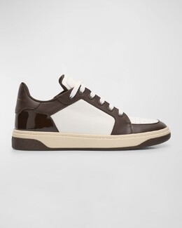 Мужские двухцветные кожаные высокие кеды Gz94 Giuseppe Zanotti, цвет Wht/Brown prod271350296 | wht/brown