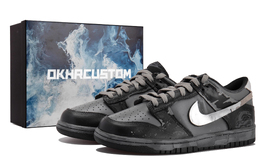 Nike Кроссовки для скейтбординга Dunk Low Top GS, черно-серые cw1590-100(team拾玖-黑灰祥云s-box） | black gray