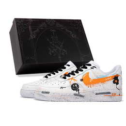 Nike Кроссовки Air Force 1 Low-Top для скейтбординга женские, оранжевые, белые dd8959-100(team拾柒-女款低帮橙色玩家板鞋) | orange white