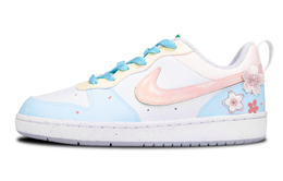 Nike Кроссовки Court Borough для скейтбординга, нескользящие, износостойкие, водонепроницаемые, низкие, GS, цвет: синий, розовый, белый dv5456-109(team351-女款樱花校园) | white blue pink