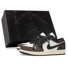 Jordan Баскетбольные кроссовки Air 1 Low-Top Vintage, женские, черно-коричневые dz5368-201(team拾柒-女款低帮埃尔咖啡球鞋) | black brown