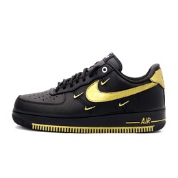 Nike Кроссовки для скейтбординга Air Force 1, унисекс, низкие, черно-золотые hq1180-001（team390-琥珀流光） | black gold