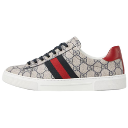 Gucci Низкие кроссовки для скейтбординга ACE, женские, бежевые 760774 facmz 4049 | beige