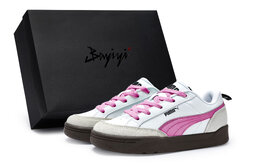 Puma Кроссовки Park Lifestyle с низким верхом, противоскользящие, унисекс, белые, серые, красные 397262-01(team80-男女款奔流玫红s-box) | white gray rose red