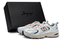 New Balance Кроссовки NB 530 Shock Absorbers с антискользящим покрытием, дышащие, унисекс, серые, серебристые, телесно-розовые mr530ka(team80-男女同款极昼肉粉s-box) | gray silver flesh pink