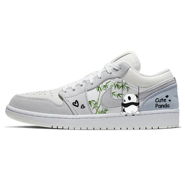 Jordan Баскетбольные кроссовки Air 1 Vintage, унисекс, низкие, белые/серые cv3043-100(team56-悠闲小熊猫) | gray white