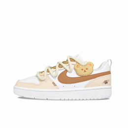 Кроссовки для скейтбординга Nike Court Borough Bear Milk Cake противоскользящие износостойкие низкие GS Ecru bq5448-100（team394-小熊奶糕） | ecru