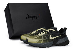 Nike Кроссовки для бега V2K Run с низким верхом, износостойкие, женские, черные, бежево-желтые fd0736-001(team80-时光雾霭米黄s-box) | black rice yellow