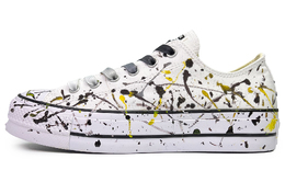 Converse Кеды Chuck Taylor All Star Anti-Slip And Wear-Resistant Lightweight Low-Top Canvas Shoes Unisex Black White Yellow 560251c(team285-男女款艺术涂鸦) | black white yellow
