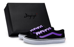 Vans Легкие водонепроницаемые нескользящие низкие кроссовки для скейтбординга Old Skool унисекс, черные, фиолетовые vn000d3hy28(team80-夜里无云紫s-box) | black purple
