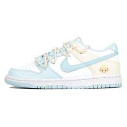 Nike Кроссовки для скейтбординга Dunk Low Senbei с противоскользящим дышащим верхом, низкие, GS, синие, желтые, белые fb9109-105（team4-女款森贝儿） | white