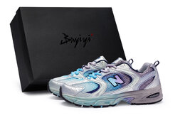 New Balance Кроссовки NB 530 Shock Absorbers с противоскользящим эффектом, дышащие, низкие, унисекс, синие, фиолетовые, серебристые mr530ka(team80-男女同款蓝莓冰酒s-box) | blue purple silver