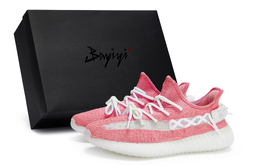 Adidas Кроссовки Yeezy Boost 350 V2 с противоскользящим покрытием, низкие, повседневные, унисекс, белые, красные hq6316(team80-男女同款月光红s-box) | red white