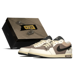 Jordan Баскетбольные кроссовки Air 1 Low Top Vintage, женские, бежево-черные dc0774-001(teama-复古时光s-box) | beige black