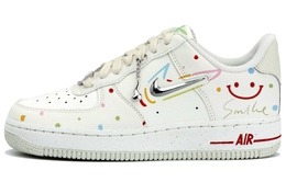 Nike Кроссовки для скейтбординга Air Force 1 с противоскользящим покрытием, износостойкие, женские, белые, зеленые fn8540-100（team拾玖-波点笑脸） | white green