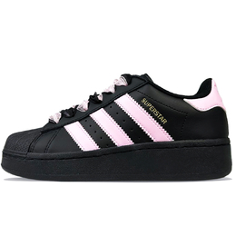 Adidas SUPERSTAR XLG износостойкие нескользящие низкие кроссовки для скейтбординга унисекс черно-розовые ig9777(team373-黑粉蕾丝) | black