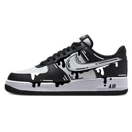 Nike Air Force 1 Противоскользящие Износостойкие Низкие Кроссовки для Скейтбординга Унисекс Черный Белый dv0788-001(team571-水溶墨白）