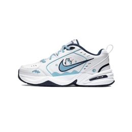 Nike Кроссовки Air Monarch 4 с противоскользящим и износостойким эффектом, увеличивающие рост, низкие, массивные, унисекс, сине-белые 415445-102(team502-比心小鲨鱼) | blue white