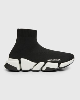 Кроссовки Speed ​​2.0 из переработанного трикотажа с двухцветной подошвой Balenciaga, цвет 1015 Black/White/Black prod260820113 | 1015 black/white/black