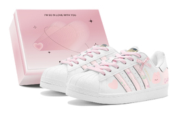 Adidas Низкие, износостойкие, противоскользящие кроссовки для скейтбординга SUPERSTAR, унисекс, розовые, белые eg4958(teams2-俏皮粉兔子s-box) | pink white
