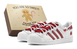 Adidas Кроссовки для скейтбординга SUPERSTAR Polka Dot, Peaceful Apple, деконструированный дизайн, низкие, унисекс, красные eg4958(teams2-圣诞苹果s-box) | brick red