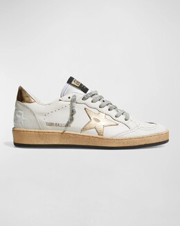 Низкие кожаные кроссовки Ballstar Golden Goose, цвет Milk/Gold prod252400293 | milk/gold