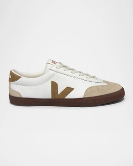 Кроссовки Volley из смешанной кожи с ремешками на кончиках крыльев Veja, цвет White Tent Bark prod271880366 | white tent bark