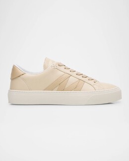 Кожаные низкие кеды Monaco Moncler, цвет Natural prod276330274 | natural