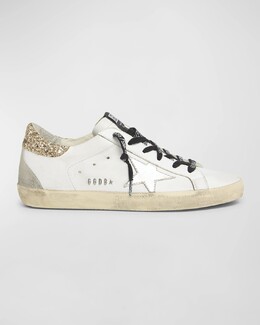 Кожаные низкие кеды Superstar с блестками Golden Goose, цвет Whitesilverlight Goldice prod271100280 | whitesilverlight goldice