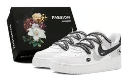 Nike Кроссовки Air Force 1 Low Top для скейтбординга, мужские, черно-белые cw2288-111(teams-黑白潮酷男s-box) | black