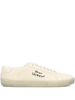 Saint Laurent Court logo-embroidered sneakers 31919446