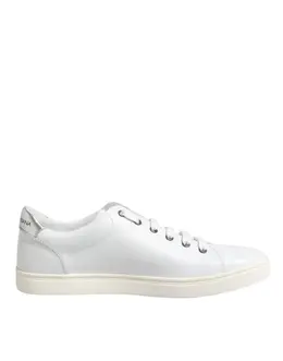 Dolce & Gabbana White Crown Bee Leather Low Top Sneakers Shoes - EU42/US9 mv7936-42