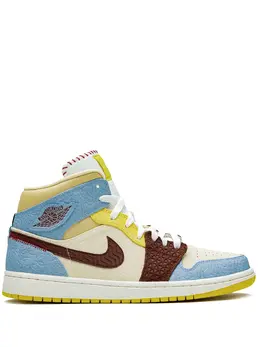 Кроссовки Air 1 Mid Fearless из коллаборации с Maison Chateau Rouge Jordan, синий 14806185 | синий