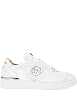 Кроссовки с тиснением под кожу крокодила Philipp Plein, белый 30093558 | белый