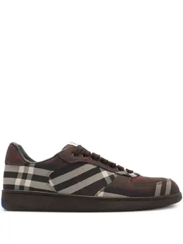 Кроссовки на шнуровке с клетчатыми вставками Burberry, коричневый 31604280 | коричневый
