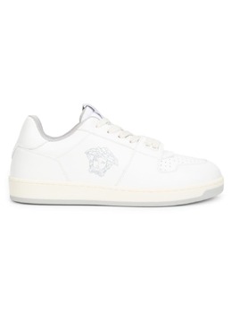 Низкие кожаные кроссовки с логотипом Versace, белый 0400023049240 | white