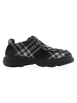 Клетчатые плетеные кеды-криперы Burberry, черный 0400022989053 | black