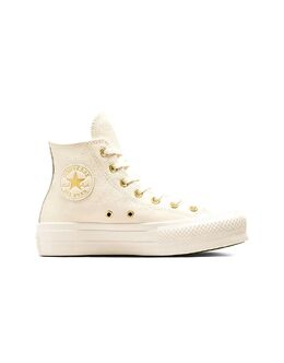 Кеды Converse Chuck Taylor All Star Lift на платформе, золотистые хиты в цвете цапля/золото 143194362 | egret/egret/gold