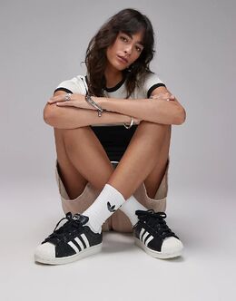 Кроссовки Adidas Superstar II черного и кремового цветов 144531438 | black