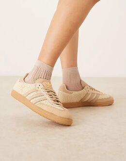 Кроссовки Adidas Samba OG кремового плетения 141933884 | cream